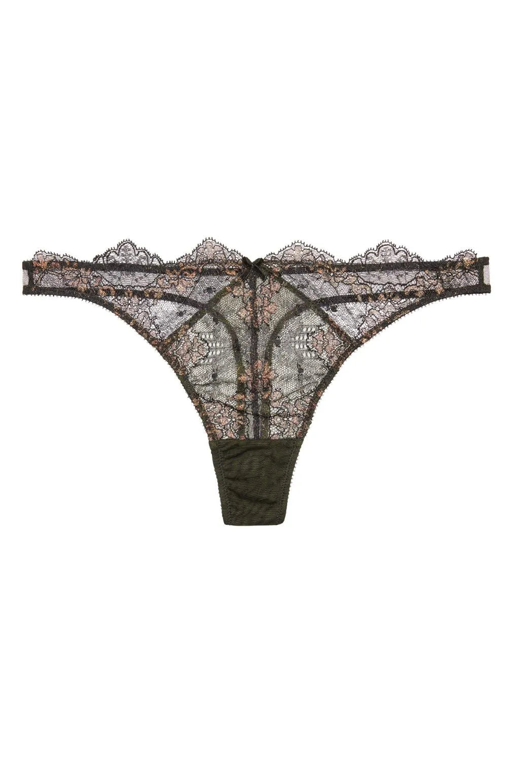 Dita Von Teese Lurex Lace G-String Panty Black