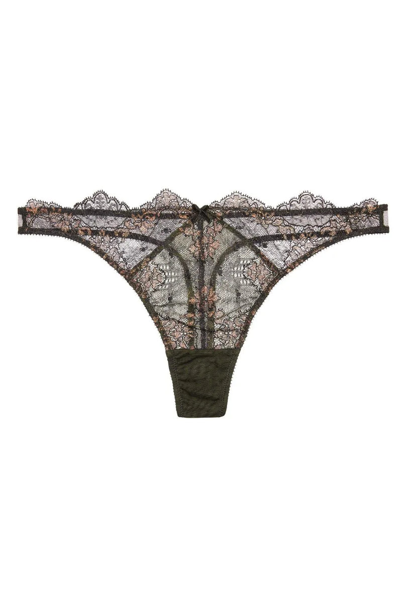 Dita Von Teese Lurex Lace G-String Panty Black