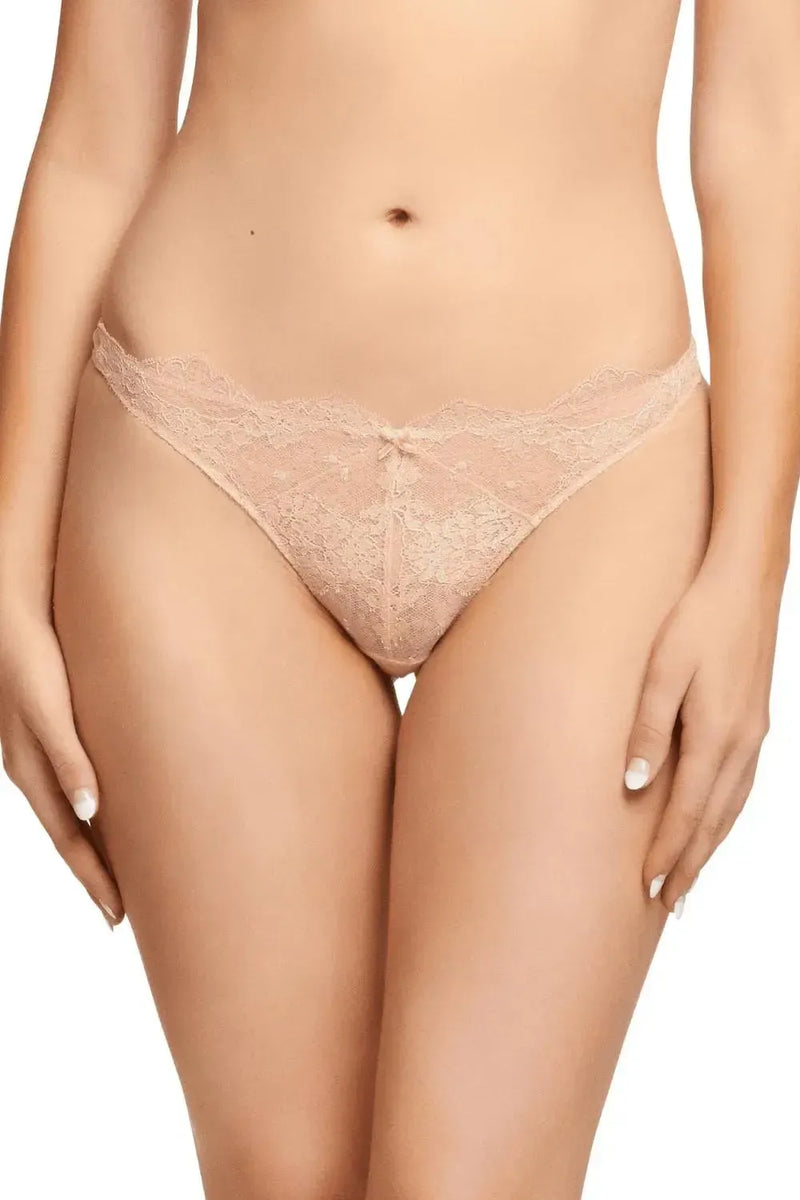 Dita Von Teese Lurex Lace G-String Panty Vintage Peach
