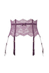 Dita Von Teese Lurex Lace High Waisted Suspender Belt Amethyst