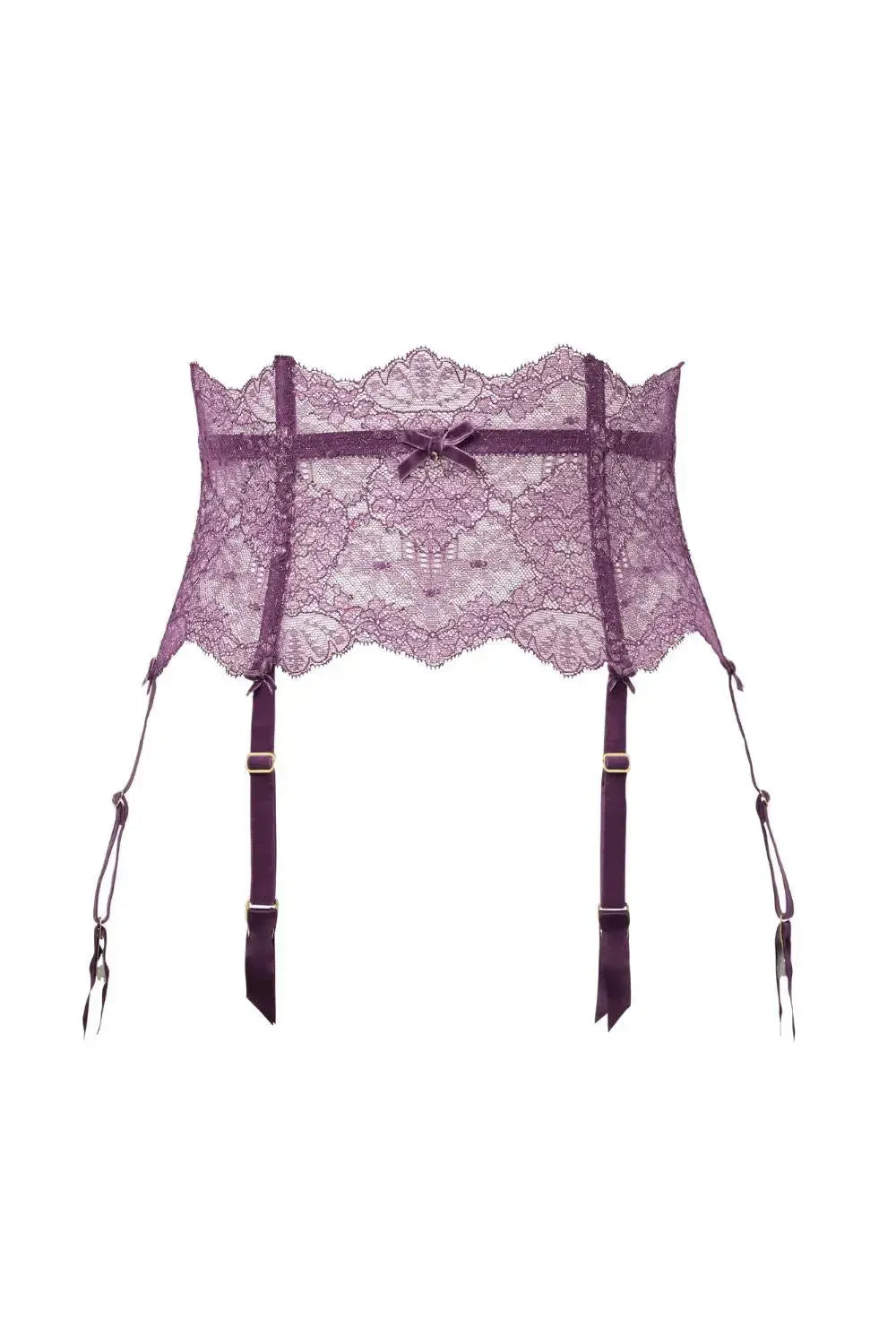 Dita Von Teese Lurex Lace High Waisted Suspender Belt Amethyst
