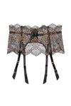 Dita Von Teese Lurex Lace High Waisted Suspender Belt Black