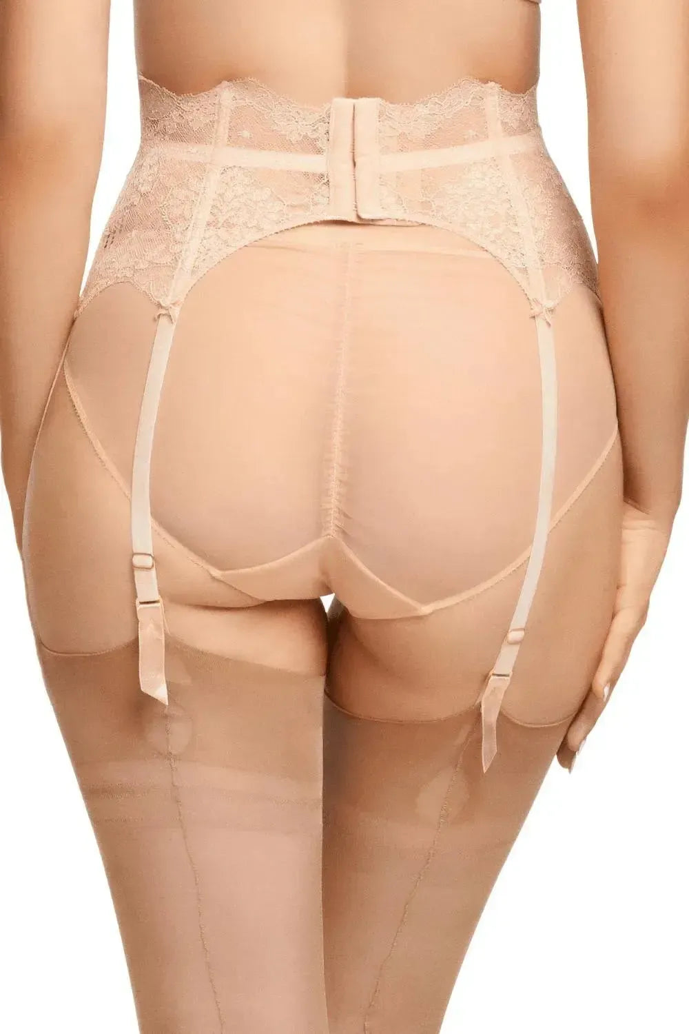 Dita Von Teese Lurex Lace High Waisted Suspender Belt Vintage Peach Rebel Romance Dita Von Teese Lurex Lace High Waisted Suspender Belt Vintage Peach Rebel Romance
