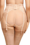 Dita Von Teese Lurex Lace High Waisted Suspender Belt Vintage Peach