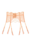 Dita Von Teese Lurex Lace High Waisted Suspender Belt Vintage Peach
