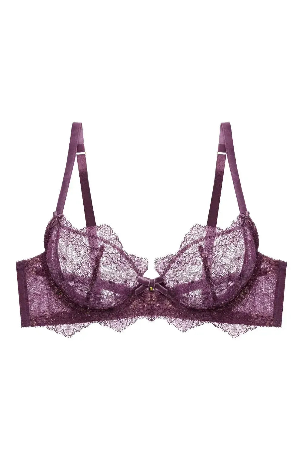 Dita Von Teese Lurex Lace Sheer Unlined Bra Amethyst Rebel Romance Dita Von Teese Lurex Lace Sheer Unlined Bra Amethyst Rebel Romance
