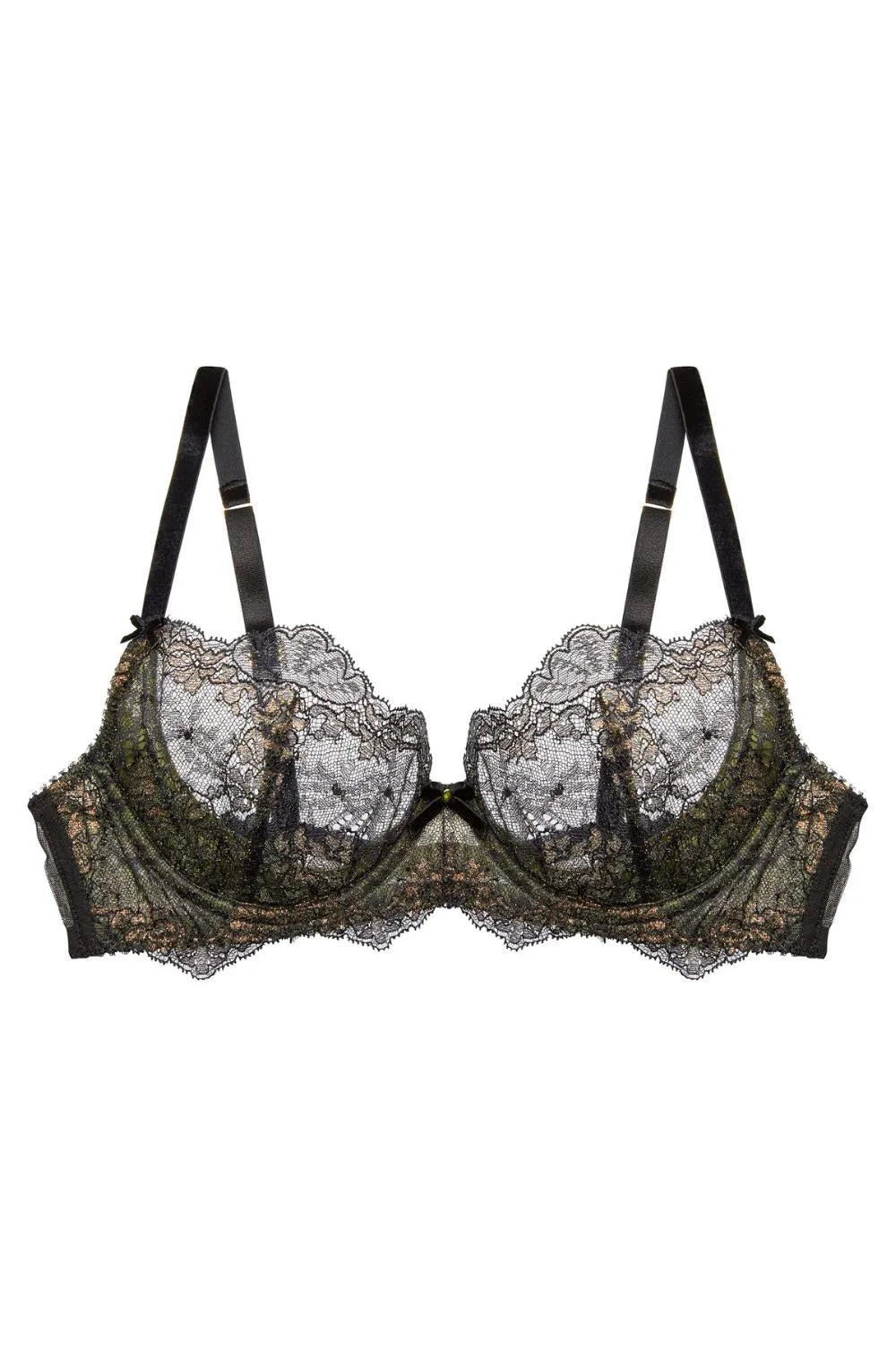 Dita Von Teese Lurex Lace Unlined Bra Black