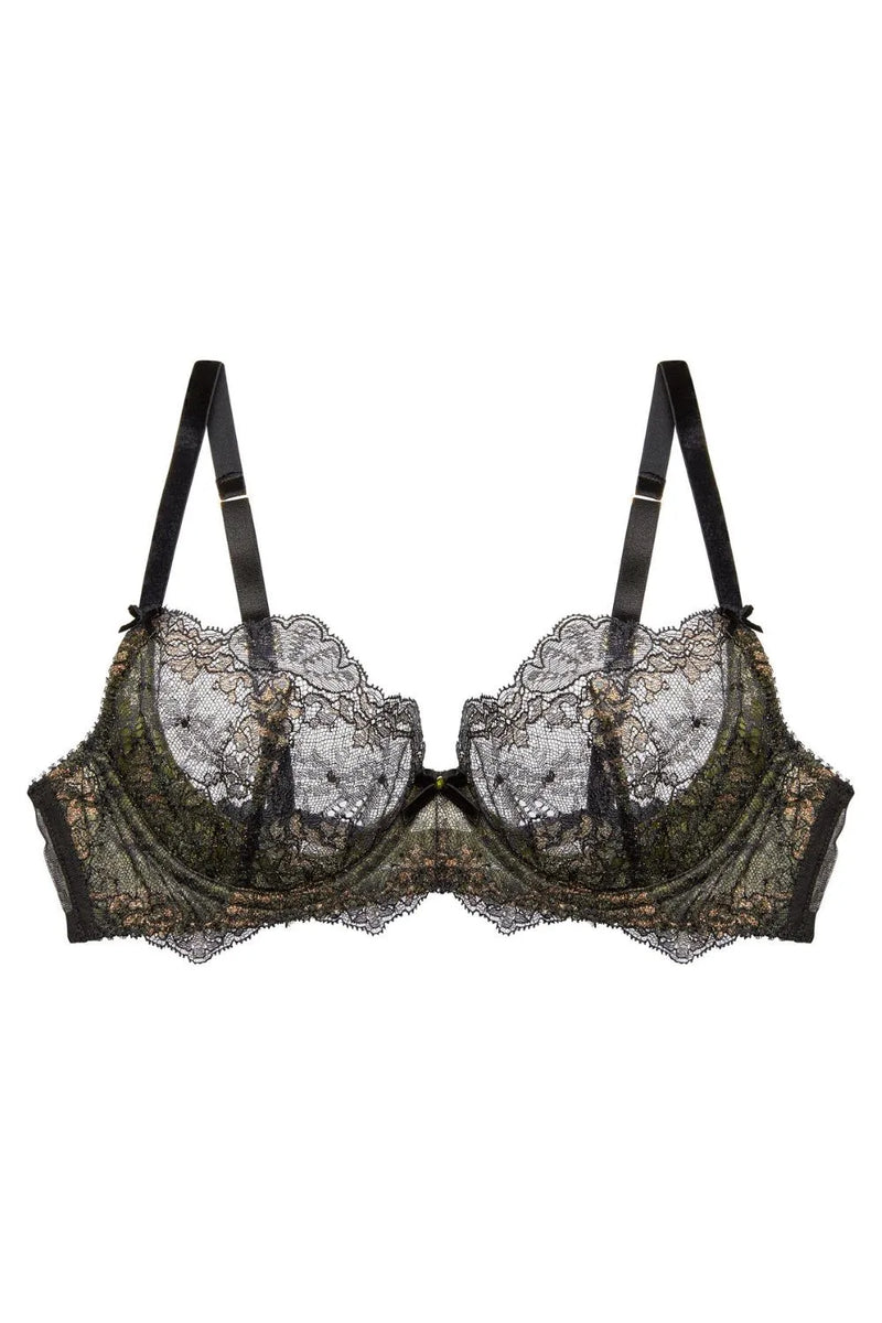 Dita Von Teese Lurex Lace Unlined Bra Black