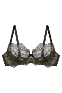 Dita Von Teese Lurex Lace Unlined Bra Black