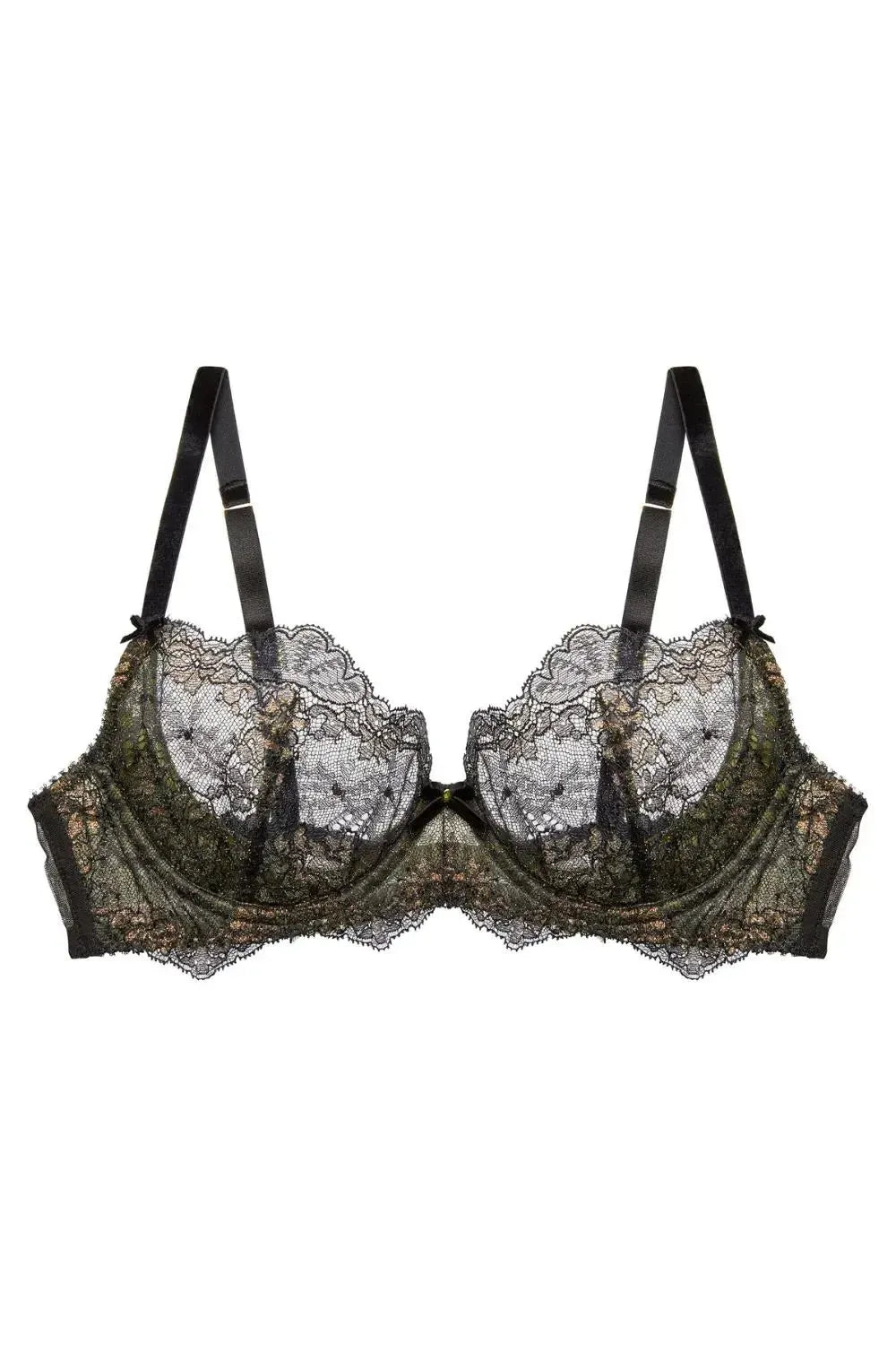 Dita Von Teese Lurex Lace Unlined Bra Black