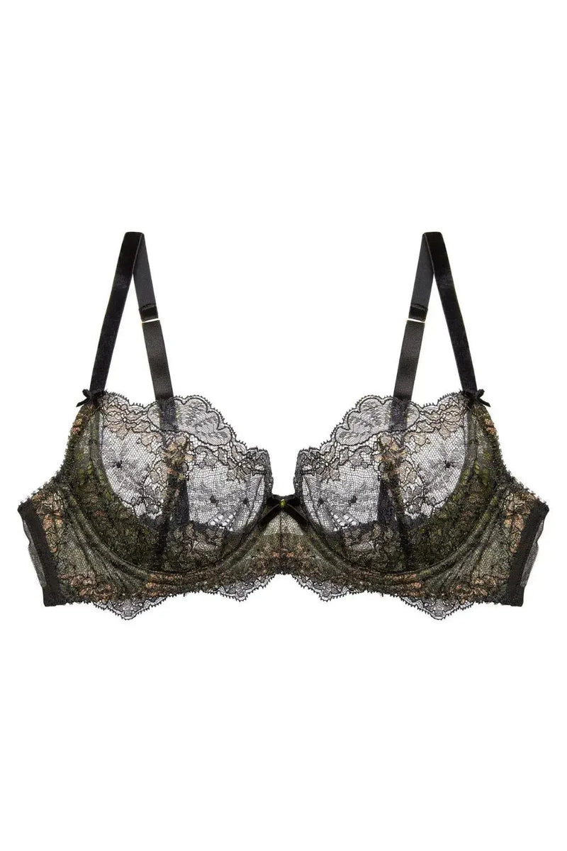 Dita Von Teese Lurex Lace Unlined Bra Black