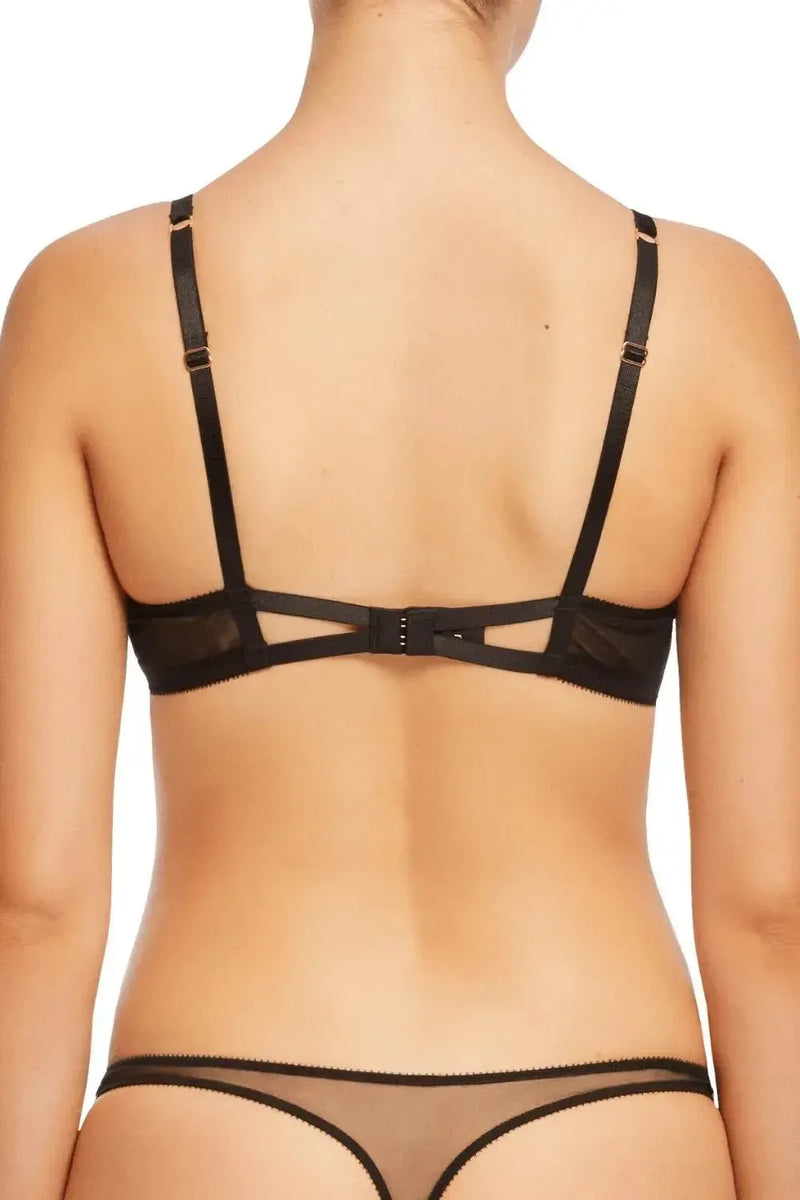 Dita Von Teese Lurex Lace Unlined Bra Black