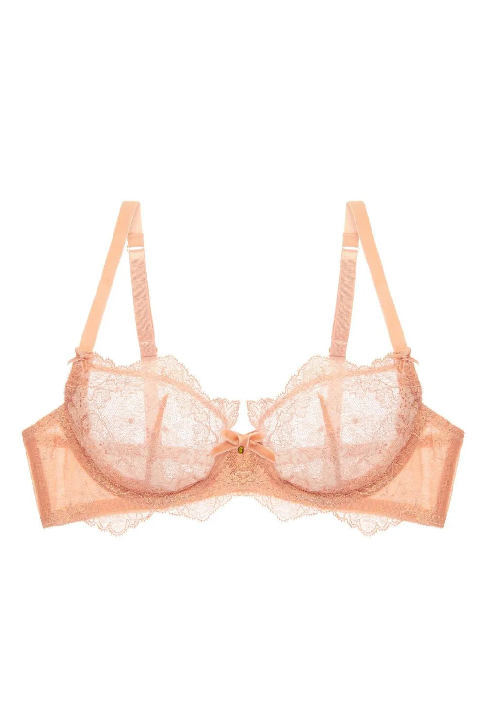 Dita Von Teese Lurex Lace Unlined Bra Vintage Peach
