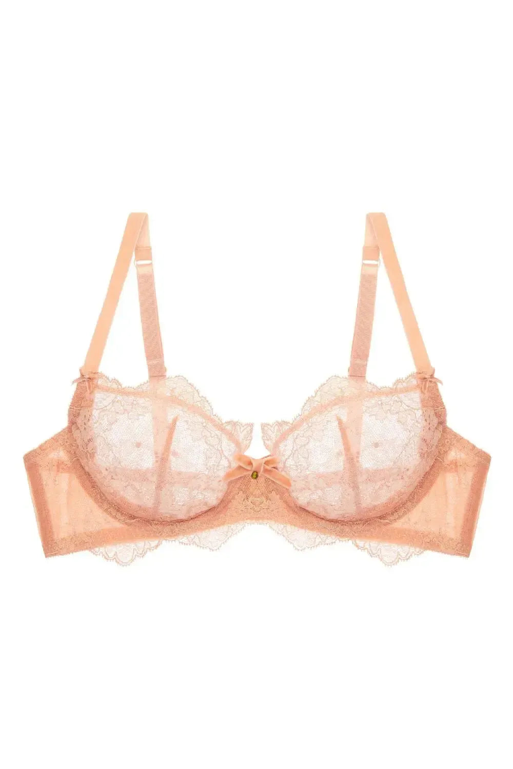 Dita Von Teese Lurex Lace Unlined Bra Vintage Peach