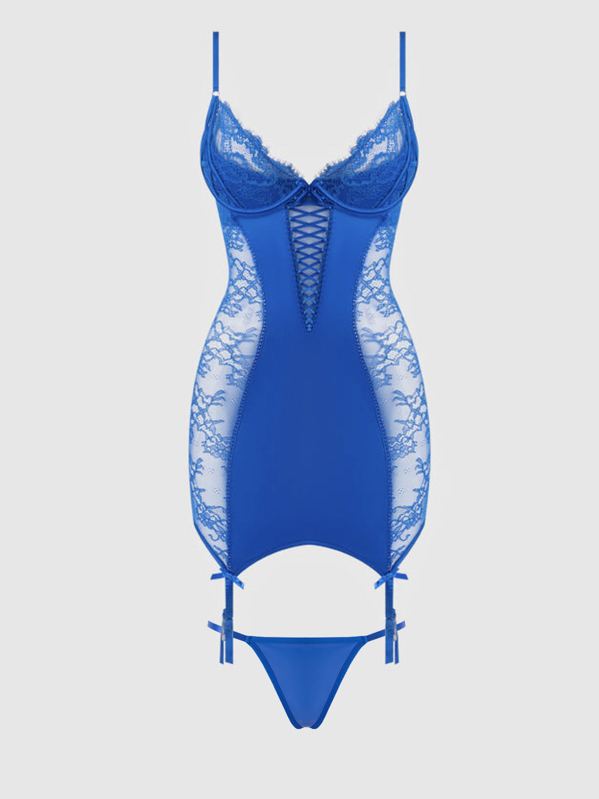 House of Desire Madeline Chemise Set Cobalt Blue