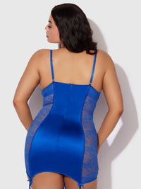House of Desire Madeline Chemise Set Cobalt Blue