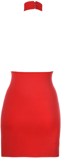 Axami 9139 Magenta Red Sheer Dress