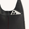 Tim Med Leather Hobo Handbag Black/Brushed Gold