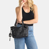 Hammitt Daniel Med Leather Tote Bag Mulholland Collection/Gunmetal-Rebel Romance
