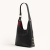 Tim Med Leather Hobo Handbag Black/Brushed Gold
