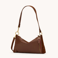 HAMMITT Kyle Sml Chocolate Diamond Suede/Antique Gold