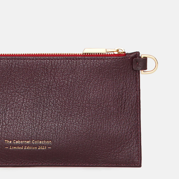 Allen Leather Wallet Cabernet/Brushed Gold