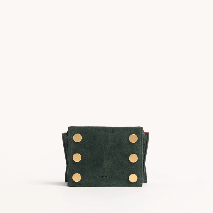 Hammitt Allen Leather Wallet Green Room Suede/Brushed Gold