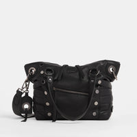 Hammitt Daniel Med Leather Tote Bag Mulholland Collection/Gunmetal-Rebel Romance