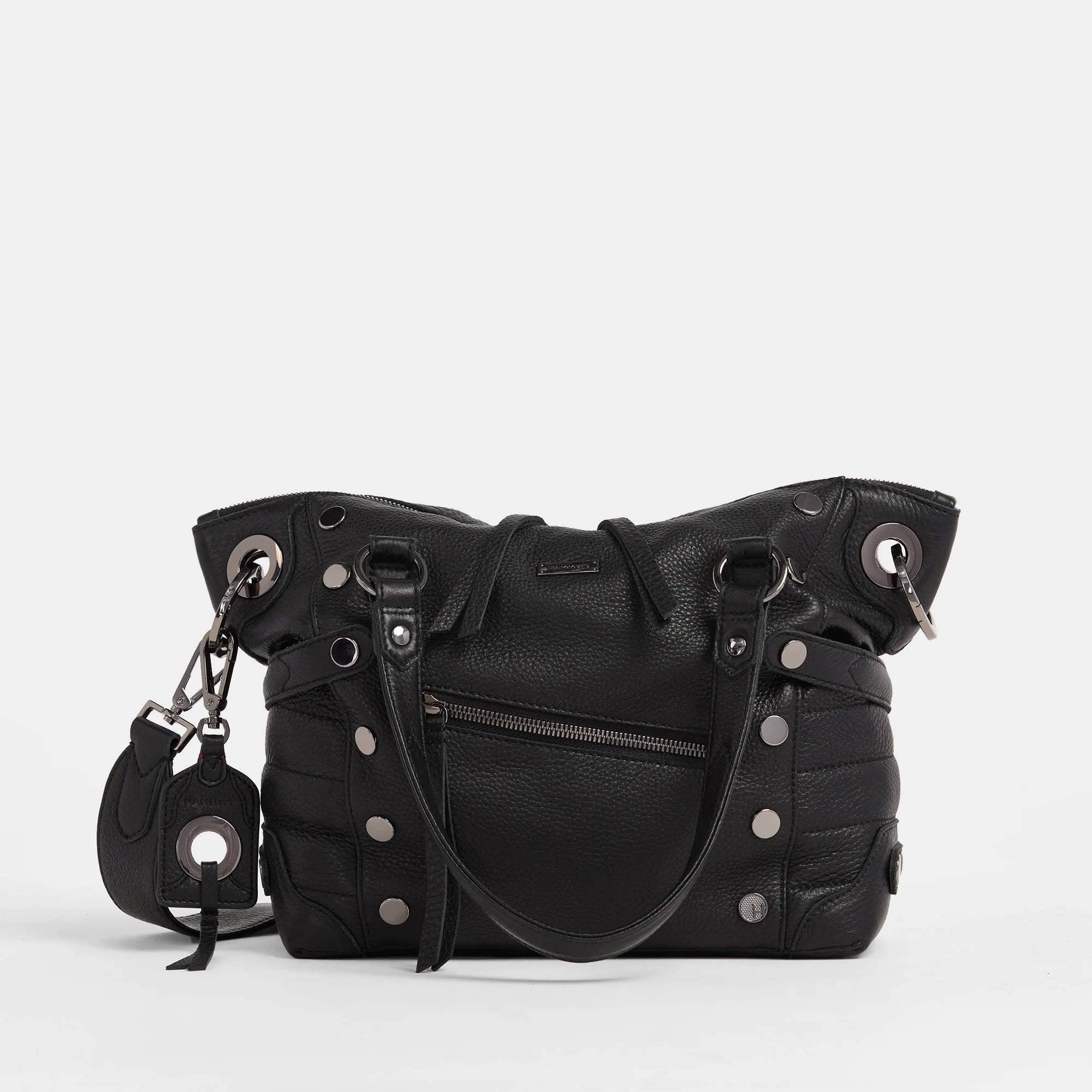 Hammitt Daniel Med Leather Tote Bag Mulholland Collection/Gunmetal-Rebel Romance