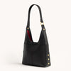 Tim Med Leather Hobo Handbag Black/Brushed Gold