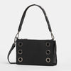 Hammitt Montana Leather Clutch Sml Handbag Black/Gunmetal-Rebel Romance