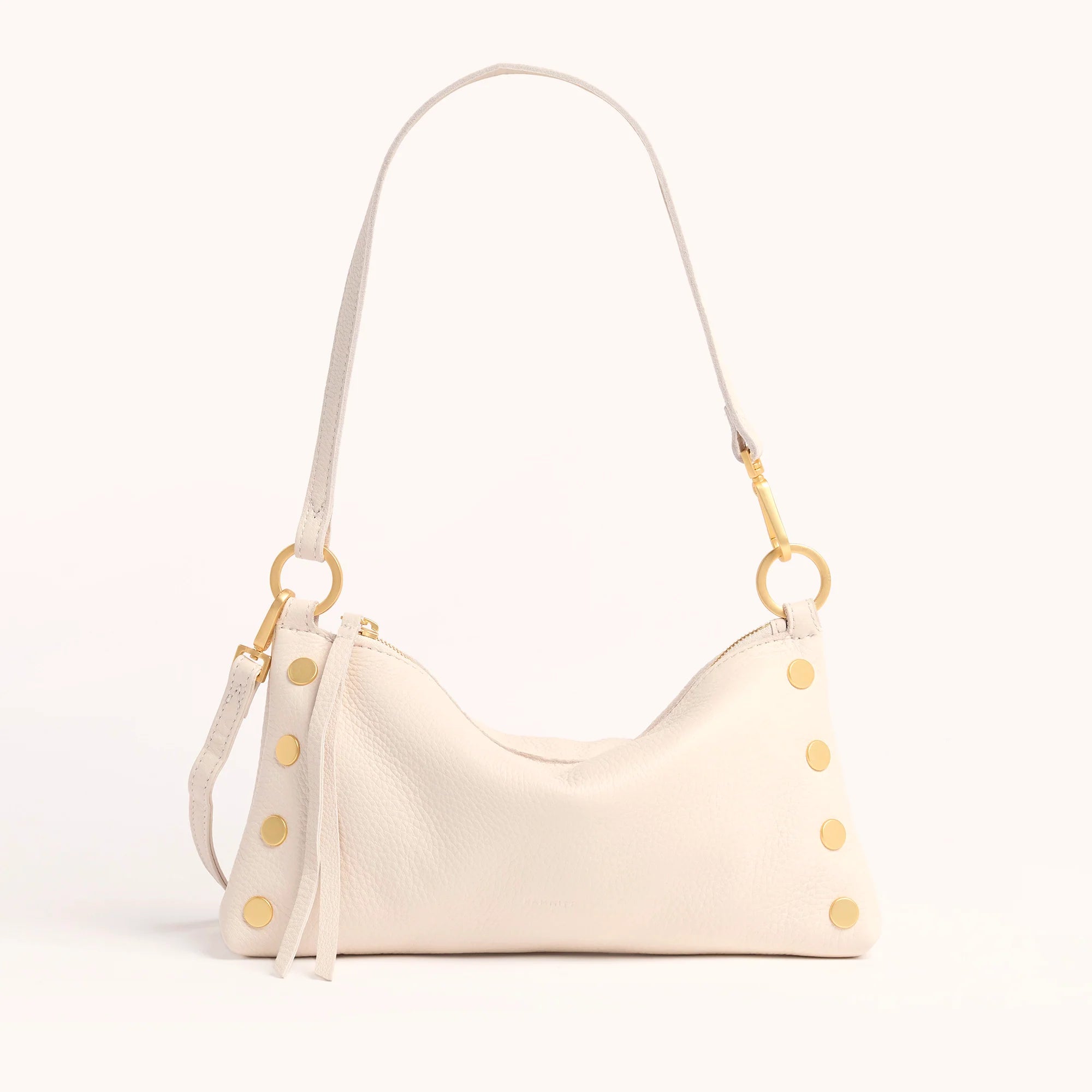 Hammitt Kyle Leather Shoulder Handbag Calla Lily White/Brushed Gold-Rebel Romance