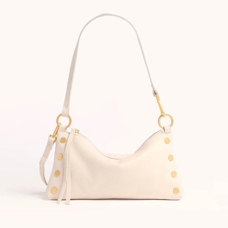 Hammitt Kyle Leather Shoulder Handbag Calla Lily White/Brushed Gold-Rebel Romance