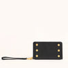 Hammitt Bryant Wallet Leather Wristlet Black/Brushed Gold Red Zip-Rebel Romance