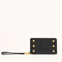 Hammitt Bryant Wallet Leather Wristlet Black/Brushed Gold Red Zip-Rebel Romance