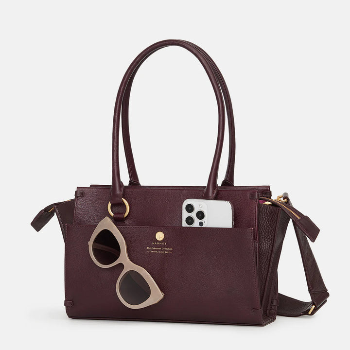 Allen Med Handbag Cabernet/Brushed Gold Limited Edition