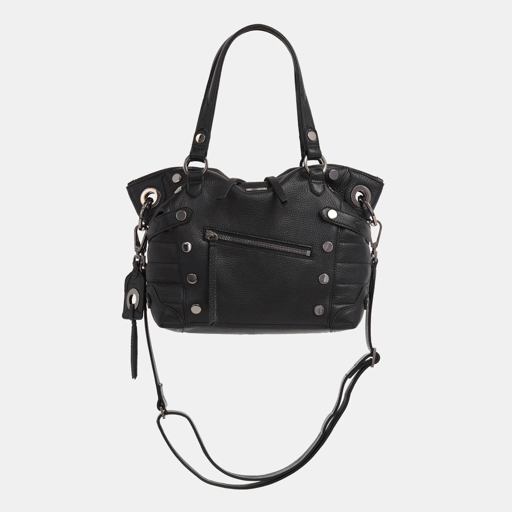 Hammitt Daniel Med Leather Tote Bag Mulholland Collection/Gunmetal-Rebel Romance