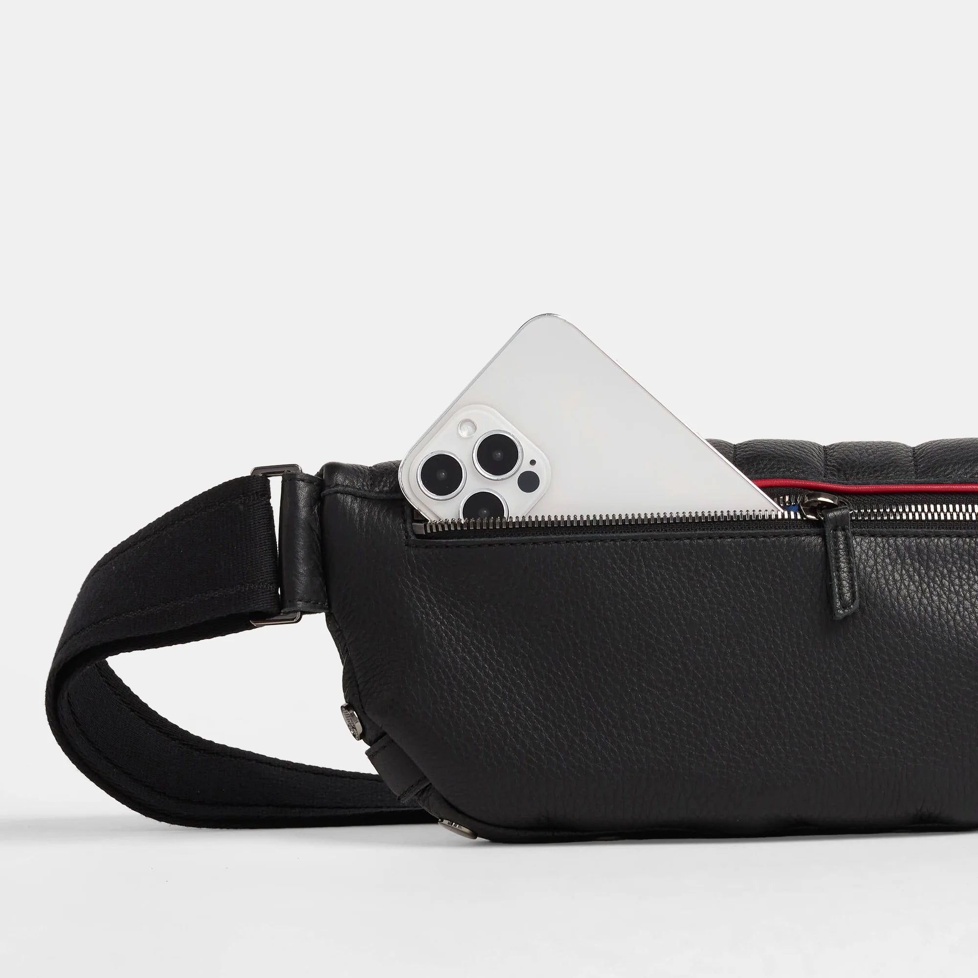 Hammitt Charles Med Leather Crossbody Bag Mulholland Collection/Gunmetal-Rebel Romance