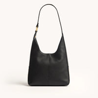 Tim Med Leather Hobo Handbag Black/Brushed Gold