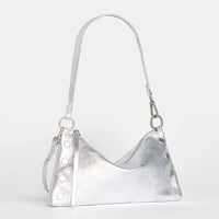 Hammitt Kyle Leather Shoulder Handbag Sidewalk Silver/Brushed Silver-Rebel Romance