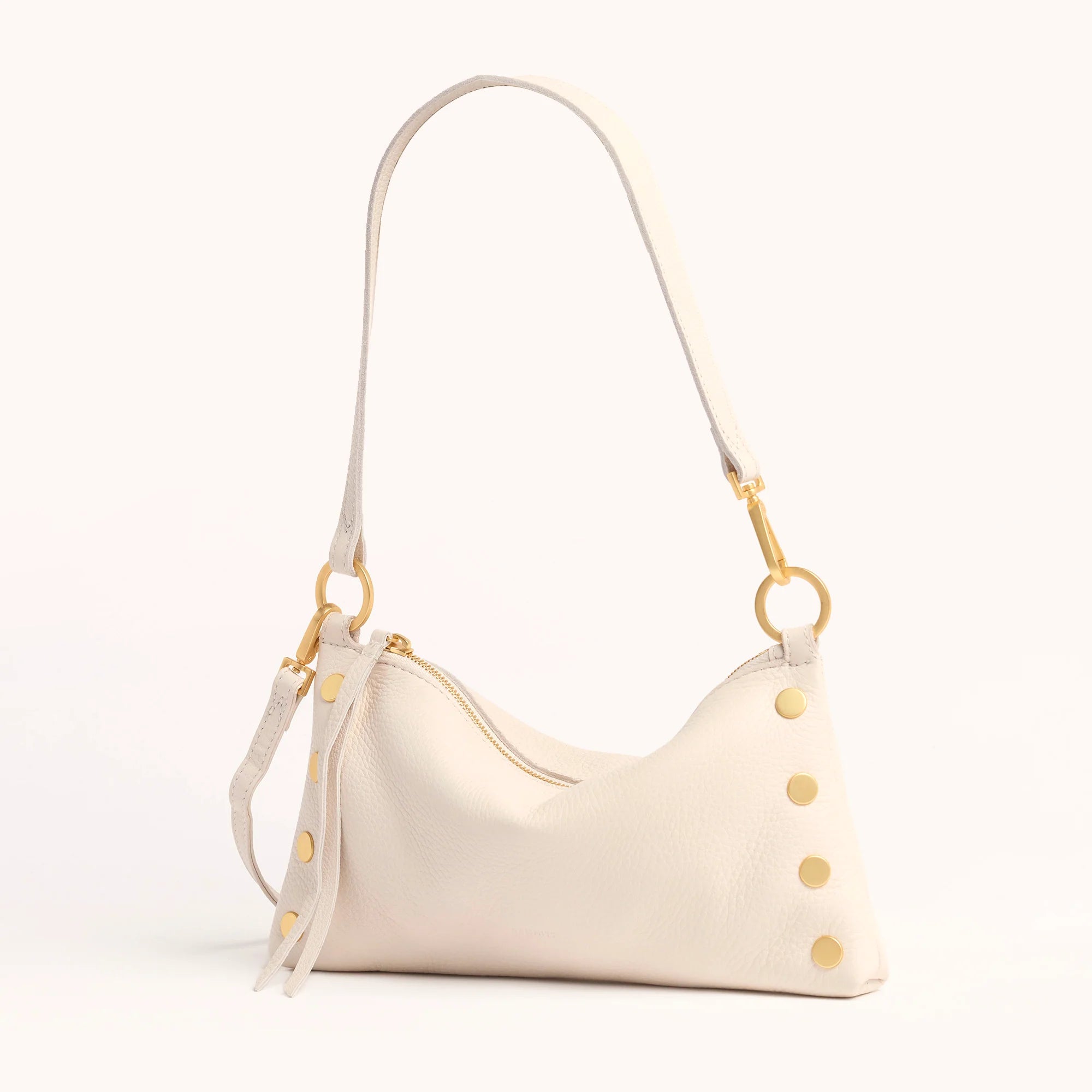 Hammitt Kyle Leather Shoulder Handbag Calla Lily White/Brushed Gold-Rebel Romance