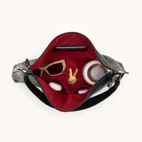 HAMMITT Kyle Lrg Leather Shoulder Handbag Black/Gunmetal