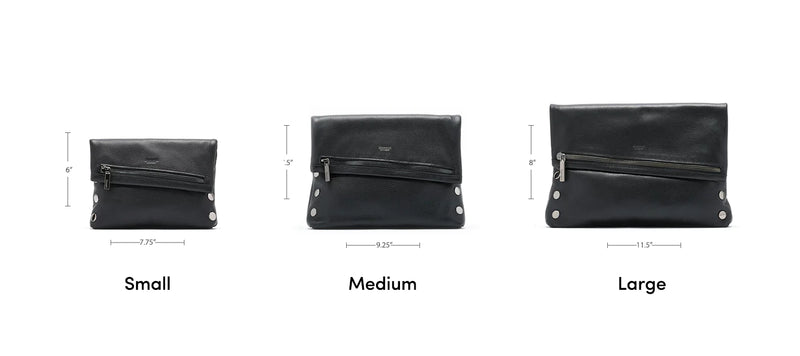 VIP Lrg Oversized Crossbody Clutch Black/Gunmetal-Rebel Romance