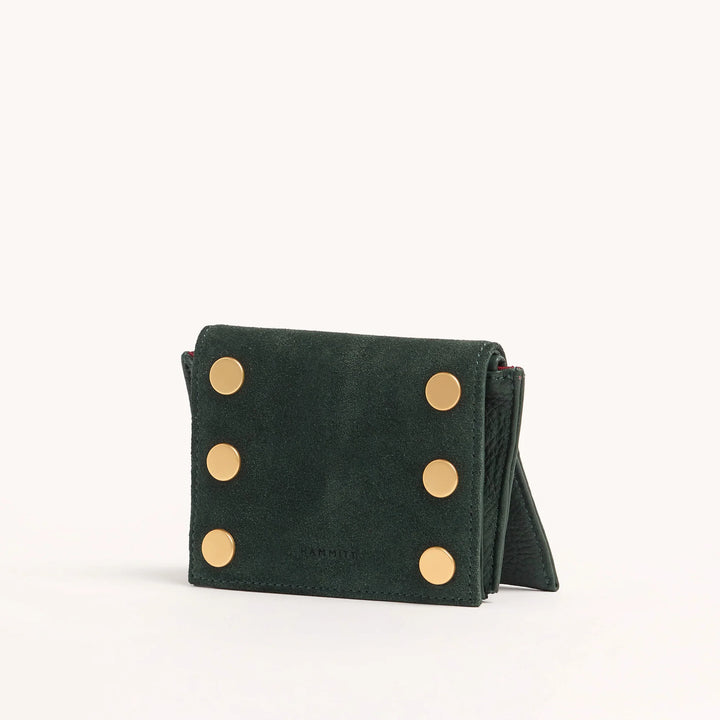 Hammitt Allen Leather Wallet Green Room Suede/Brushed Gold