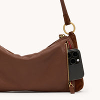 HAMMITT Kyle Sml Chocolate Diamond Suede/Antique Gold