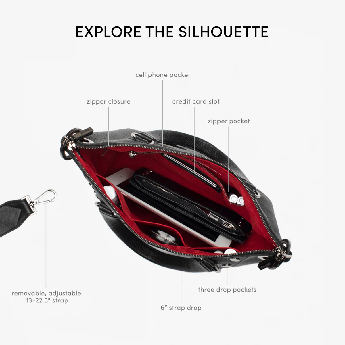 Daniel Med Leather Satchel Bag Mahogany Pebble/Brushed Gold Red Zip-Rebel Romance