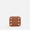5 North Wallet Mahogany Pebble/Brushed Gold Red Zip-Rebel Romance