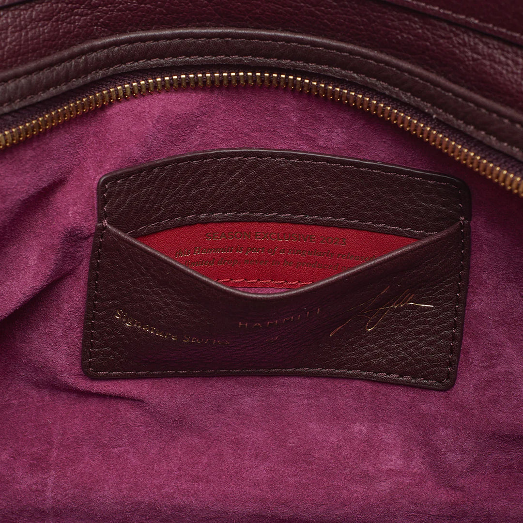 Allen Med Handbag Cabernet/Brushed Gold Limited Edition