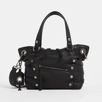 Hammitt Daniel Med Leather Tote Bag Mulholland Collection/Gunmetal-Rebel Romance
