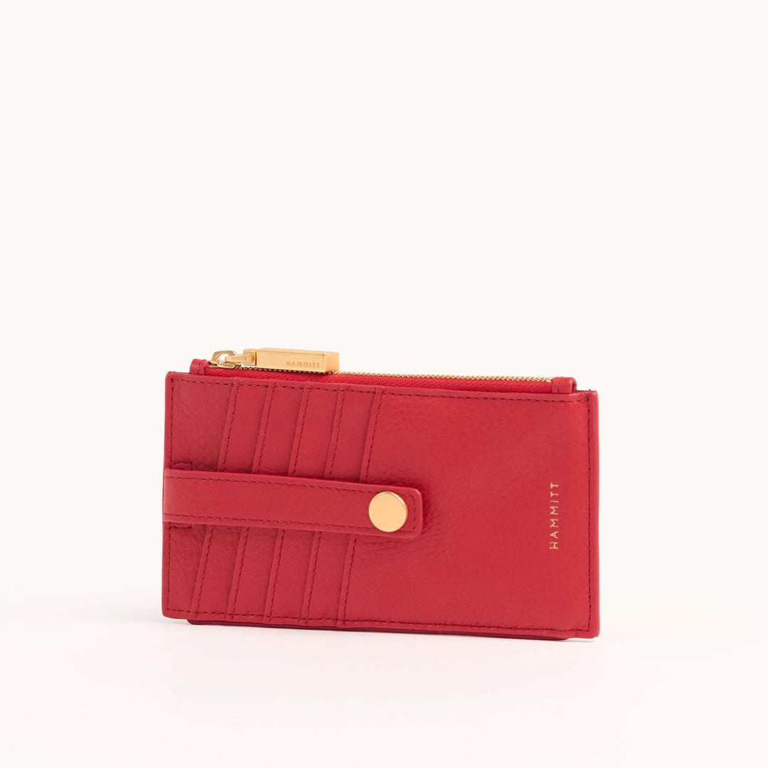 Hammitt 210 West Wallet Poppy Red/Brushed Gold-Rebel Romance